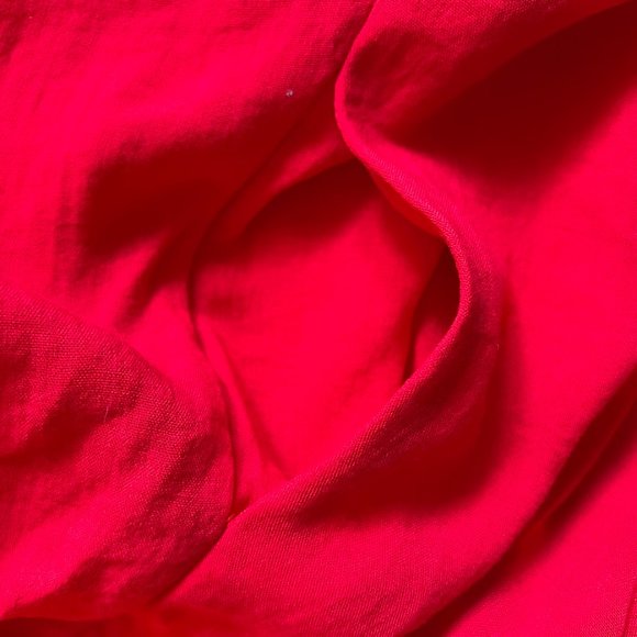 Fridaze Red Linen Button Front Pocketed Tunic Blouse L - Picture 11 of 13